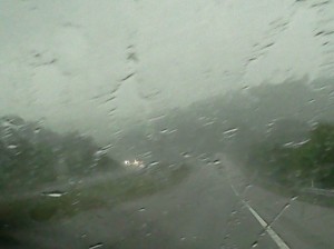 Heavy rain storm on the way to Nashville, TN.